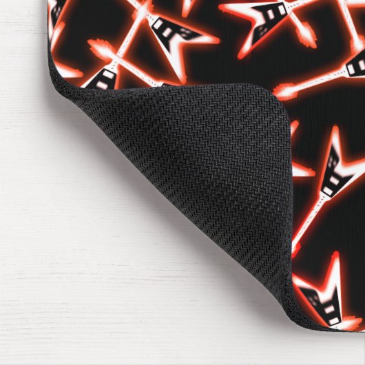 赤と黒のヘビーメタル電気ギターパターン マウスパッド (コーナー)