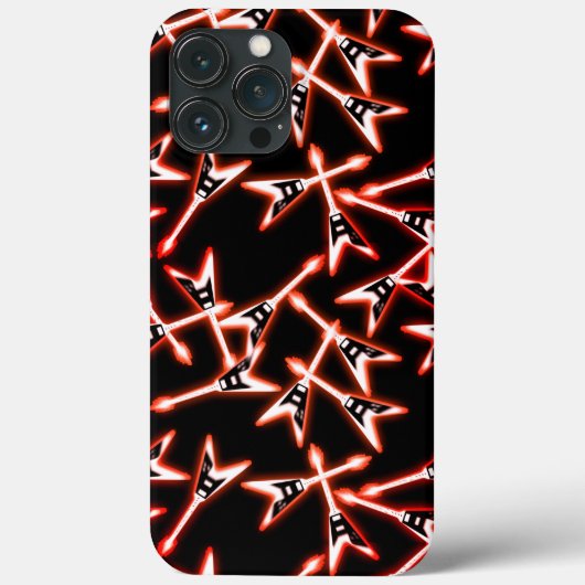 赤と黒のヘビーメタル電気ギターパターン Case-Mate iPhoneケース (裏面)