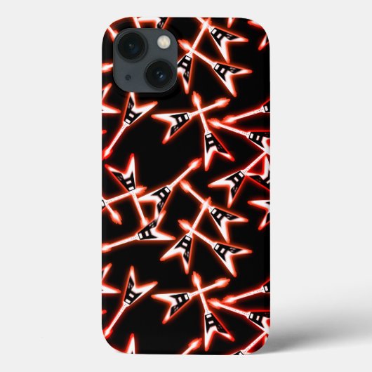赤と黒のヘビーメタル電気ギターパターン Case-Mate iPhoneケース (裏面)