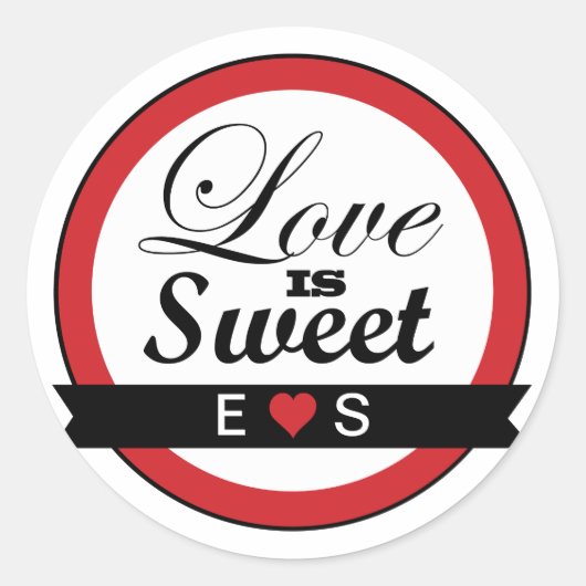 赤と黒のベストスティッカー ラウンドシール (正面)