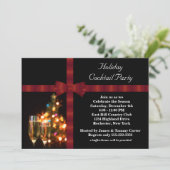 赤と黒のホリデー カクテル パーティーの招待状 招待状 (スタンド正面)