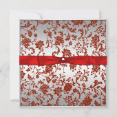 赤と黒のボウタイダマスク誕生日パーティー 招待状 (裏面)