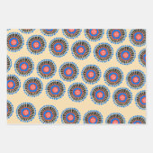 赤と黒のボヘミアン・スカンジナビアの形 ラッピングペーパーシート (正面3)