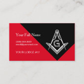 赤と黒のマソニック名刺 |フリーメーソン 名刺 (正面)