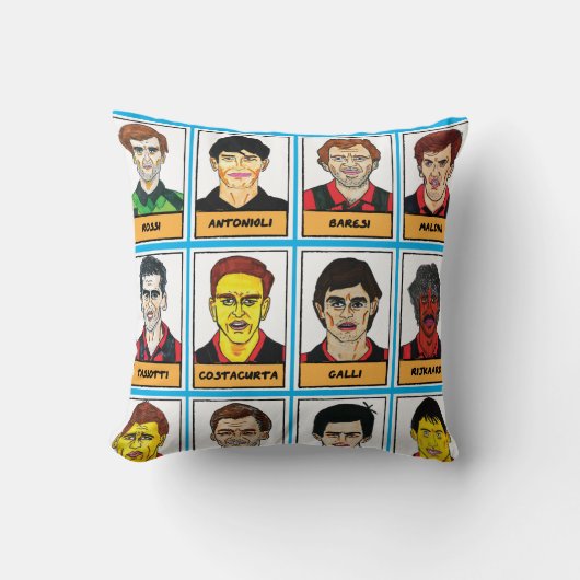 赤と黒のミラノサッカーレジェンズ クッション (正面)