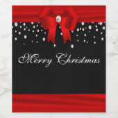 赤と黒のメリークリスマスまたはパーソナライズ ワインラベル (シングルラベル)