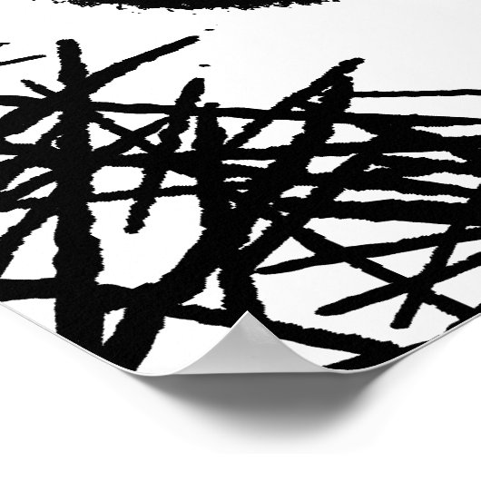 赤と黒のモダン抽象芸術 ポスター (角)