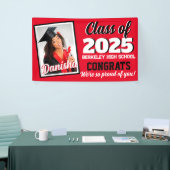 赤と黒のモノグラムと写真の卒業 横断幕 (トレードショー)