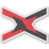 赤と黒のユニットレターXモノグラム シール (正面)