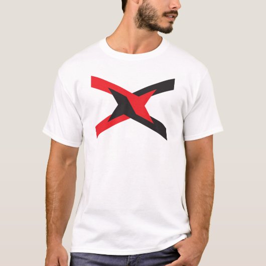 赤と黒のユニットレターXモノグラム Tシャツ (正面)