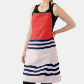 赤と黒のユニフォームのストライプ エプロン (インサイチュ)