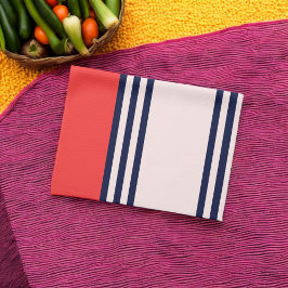 赤と黒のユニフォームのストライプ キッチンタオル