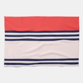 赤と黒のユニフォームのストライプ キッチンタオル (横)