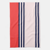 赤と黒のユニフォームのストライプ キッチンタオル (縦)