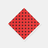 赤と黒のラディバグのパターン誕生日パーティー スタンダードカクテルナプキン (角)