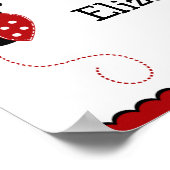 赤と黒のラディバグ誕生日バナーポスター ポスター (角)