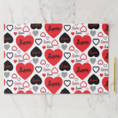 赤と黒のラブハート紙ランチョンマット ペーパーパッド (インサイチュ)