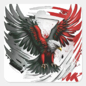 赤と黒のラベル スクエアシール (正面)