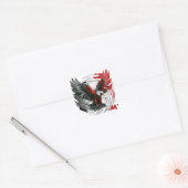 赤と黒のラベル スクエアシール (封筒)