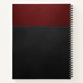赤と黒のレザールックカスタム ノートブック (裏面)