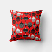 赤と黒のレトロクリスマス装飾ボール クッション (裏面)