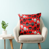 赤と黒のレトロクリスマス装飾ボール クッション (椅子)