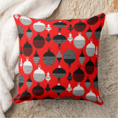 赤と黒のレトロクリスマス装飾ボール クッション (ブランケット)