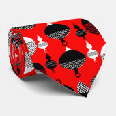 赤と黒のレトロクリスマス装飾ボール ネクタイ (ロール)