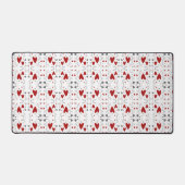 赤と黒のレトロハンドドローハートラブ デスクマット (正面)