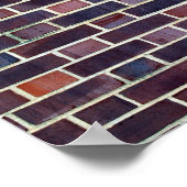 赤と黒のレンガの壁のキャンバスまたはポスター ポスター (角)