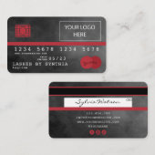 赤と黒のロゴのクレジットカードを追加 名刺 (正面/裏面)