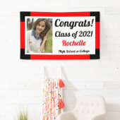 赤と黒のワンフォトクラス卒業 横断幕 (インサイチュ)