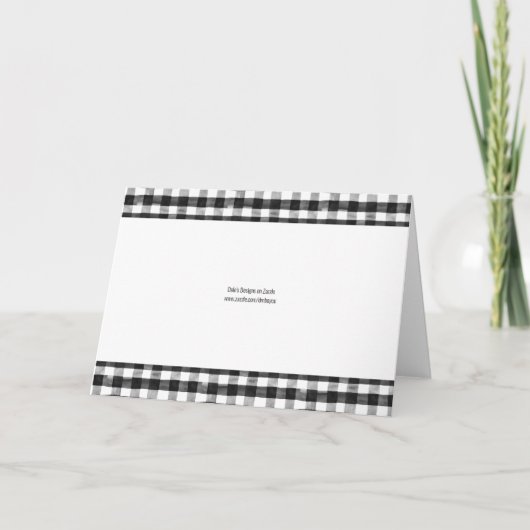 赤と黒のヴィンテージトラックとキャンパーのクリスマス カード (裏面)