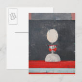 赤と黒の上に卵 ポストカード (正面/裏面)