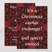 赤と黒の上品なクリスマスクッキー交換 招待状 (正面/裏面)