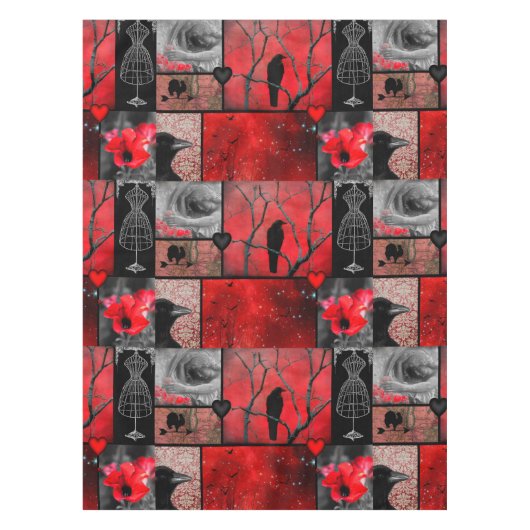 赤と黒の不気味 テーブルクロス (正面)