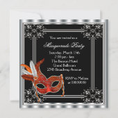 赤と黒の仮装パーティー 招待状 (裏面)