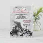 赤と黒の仮面舞踏会 クリスマス XMAS 招待状 5x7 (スタンド正面)