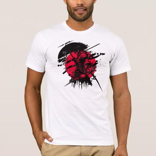 赤と黒の侍 Tシャツ (正面)