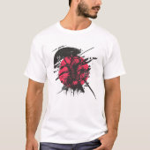 赤と黒の侍Tシャツ Tシャツ (正面)