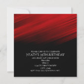 赤と黒の光のストリーク 誕生日パーティー 招待状 (正面)