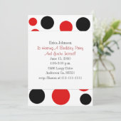 赤と黒の円のパーティの招待状 招待状 (スタンド正面)