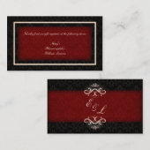 赤と黒の冬の結婚式のギフト登録カード エンクロージャーカード (正面/裏面)