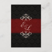 赤と黒の冬の結婚式の受付カード エンクロージャーカード (裏面)