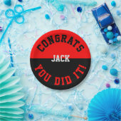 赤と黒の卒業おめでとう – あなたはそれをした ペーパープレート (パーティー)