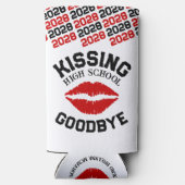 赤と黒の卒業キスをする高校さよなら スリム缶クーラー (裏面)