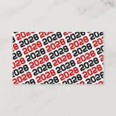 赤と黒の卒業ミニ卒業招待状 名刺 (裏面)