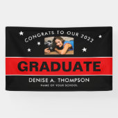 赤と黒の卒業写真カスタム 横断幕 (横)