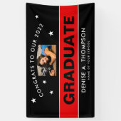 赤と黒の卒業写真カスタム 横断幕 (縦)