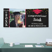 赤と黒の卒業写真クラス2025 横断幕 (トレードショー)